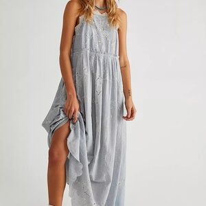 21 Free People Rosalia Embroidered Apron Maxi Dress Size XS